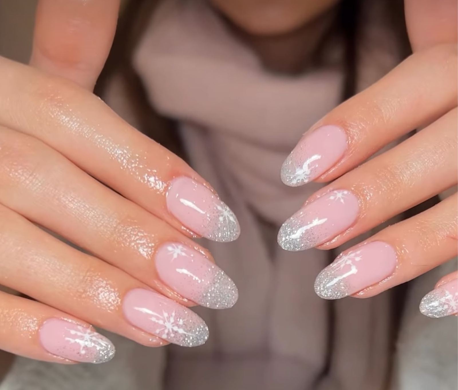 Glitter ombre nails at SNOB, Harrogate